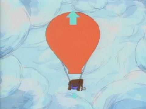 The Far Side (Hot air balloon, expansion, gravity)