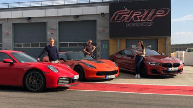 Porsche 911 gegen BMW M850i und Corvette C7 /