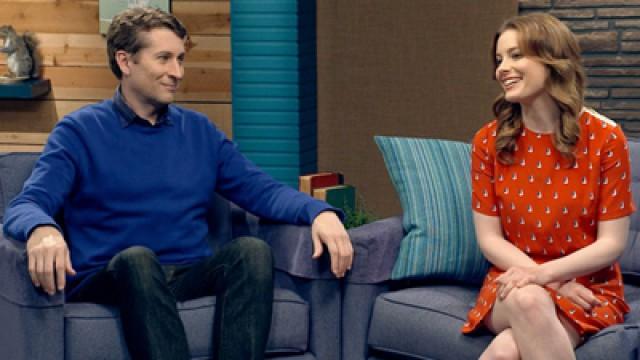 Gillian Jacobs Wears A Red Dress With Sail Boats