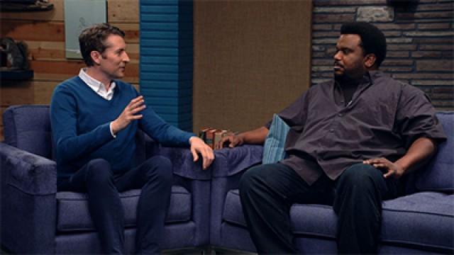 Craig Robinson Wears a Bordeaux Button Down & Dark Jeans