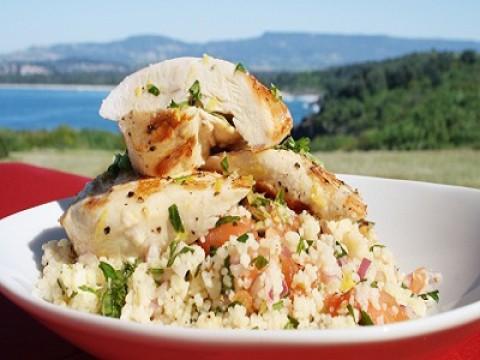 Lemon Chicken and Cous Cous Salad, Leek and Potato Soup, BBQ Lamb and Eggplant Spaghetti