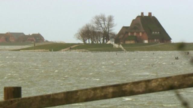 Land unter auf Hallig Hooge