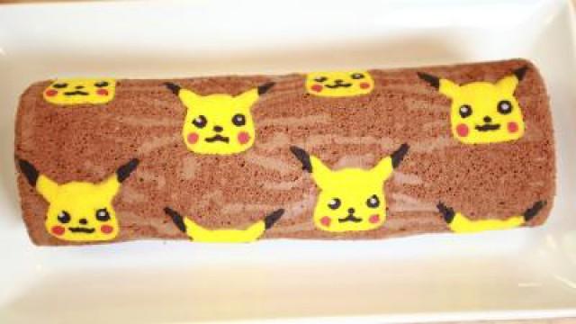 Pikachu Chocolate Roll Cake