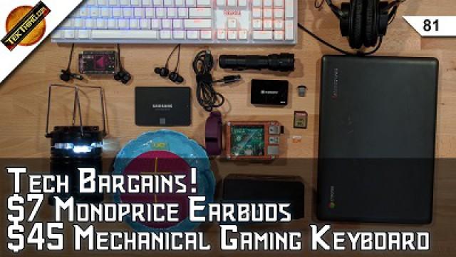 Tech Bargains! Memory, Drives, Cables, $45 1STPLAYER Mechanical Gaming Keyboard, 6 Earbuds Under $20