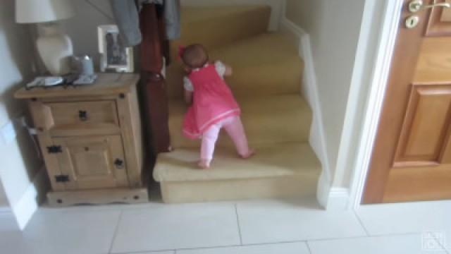 BABY CLIMBS STAIRS!