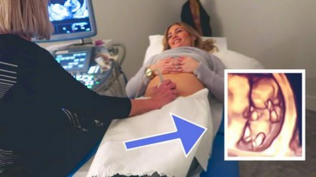 Baby Waves At Pregnant Mom!