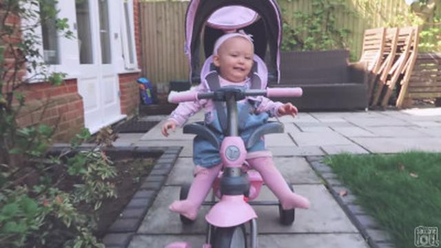 Baby Gets Her First Bike