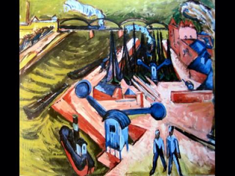 "Francfort, le port de l'Ouest" d'Ernst Ludwig Kirchner (1916)