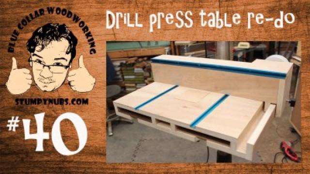 SWEET Homemade drill press table with T-Style fence and dust collection