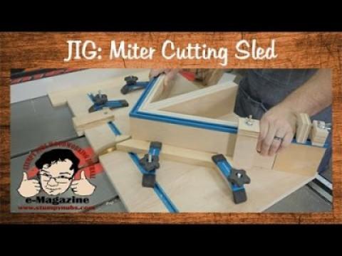 Build a homemade table saw sled for cutting miters and picture frames