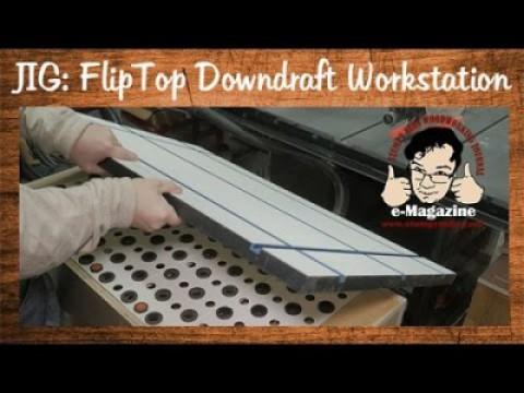 Amazing flip-top downdraft workstation and table saw out-feed table