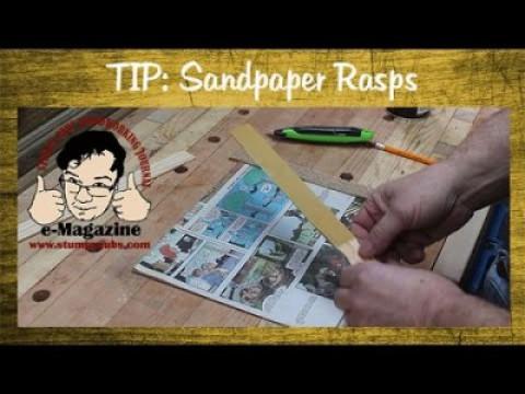 Make your own handy sandpaper rasps from paint stir sticks!
