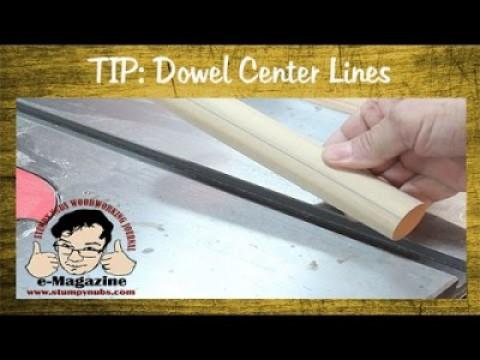 How to accurately draw a line down the center of a dowel