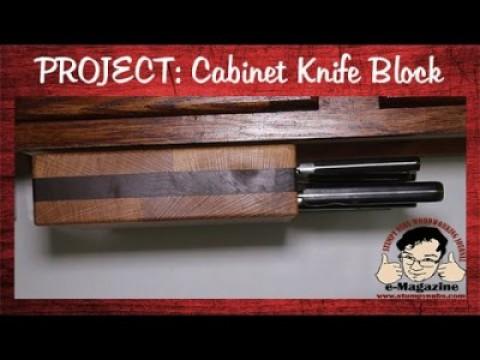 Make a rotating knife block that mounts beneath your cabinets!