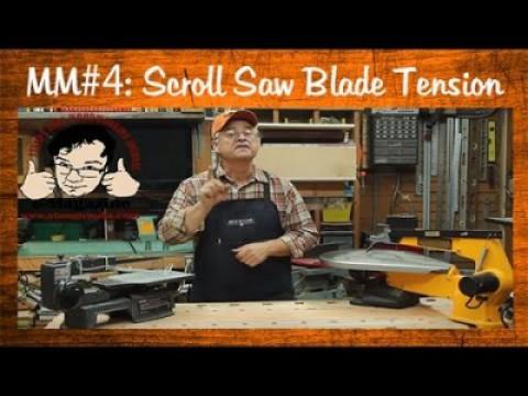 Scroll saw blade blade tension, alignment and feed rates