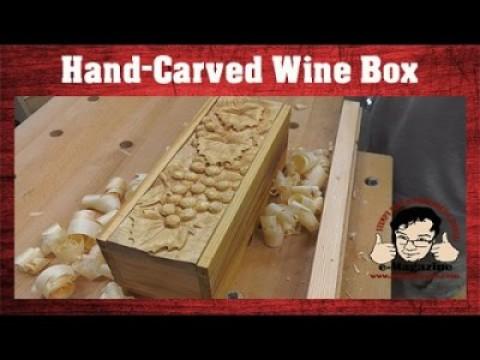 Making the ultimate gift box- reclaimed antique pine with a hand-carved wine motif