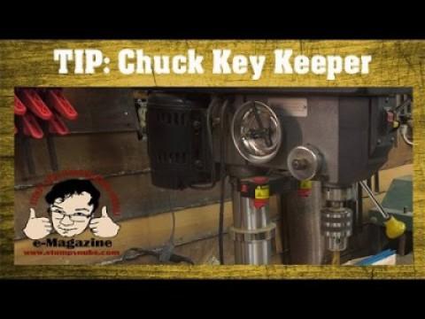 Stop misplacing your drill press chuck key