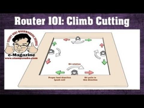Which way do you cut with a router Is climb-cutting safe When and how do you do it