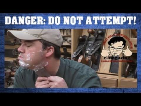 How to shave with a SCARY SHARP hand plane iron (DO NOT ATTEMPT)
