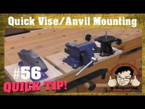Woodworkers need a removable machinist vise-anvil mounting system