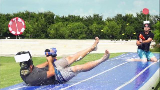 Nerf Slip and Slide Battle