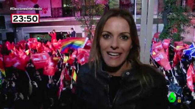 (11-11-19) Así vivió la noche electoral Andrea Ropero en la sede del PSOE