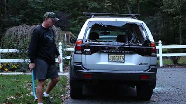 Psycho Dad Wrecks Car