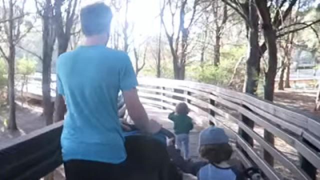 Crossing a SCARY bridge!