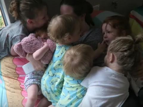 Cuddle Attack From All Six Kids!