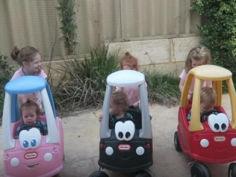 Big Brothers Race FAST With Triplets!