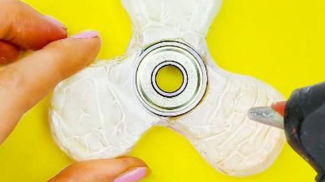 25 Astuces virales ll un spinner fait maison au pistolet à colle