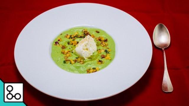 Mozzarella espuma roquette et nectarine