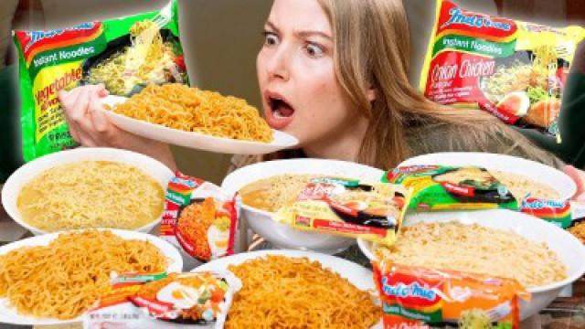 Instant Noodles Mukbang (Every Flavor Indomie)
