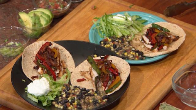 Chicken Tacos with Hot Corn Bean Relish