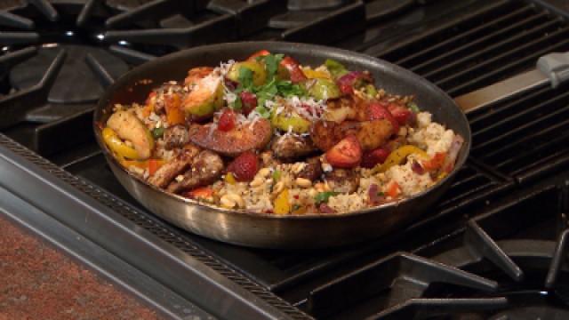 Garlic Pork Stir Fry with Brown Rice Casserole