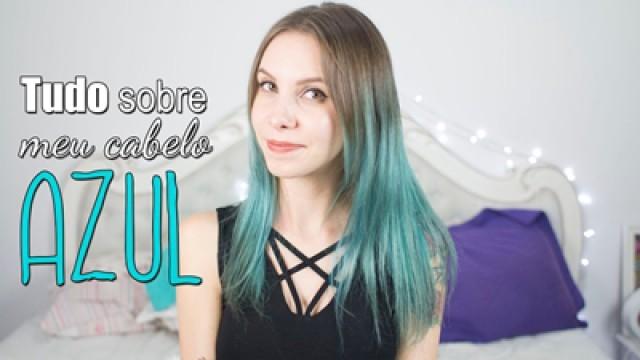 TUDO sobre meu cabelo AZUL - Tinta, tratamentos, descoloração | Gabbie Fadel