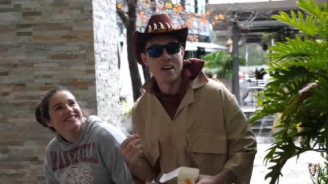 WEARING AN EMBARRASSING COSTUME IN PUBLIC!