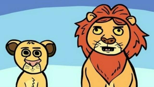 Mufasa spiega a Simba che essere re è una pigna