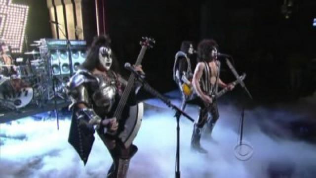 CBS Orchestra bandleader Paul Shaffer, Eliza Dushku and KISS