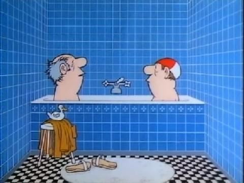 Ein Menue mit englischer Zunge, Kalbshaxe, Frühstück, Badewanne und Politik