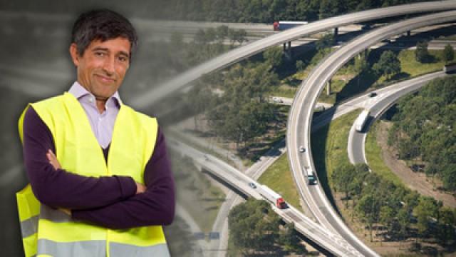 Menschen auf der Autobahn