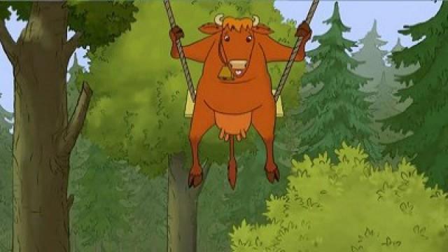 Mamma Mu lär sig gunga