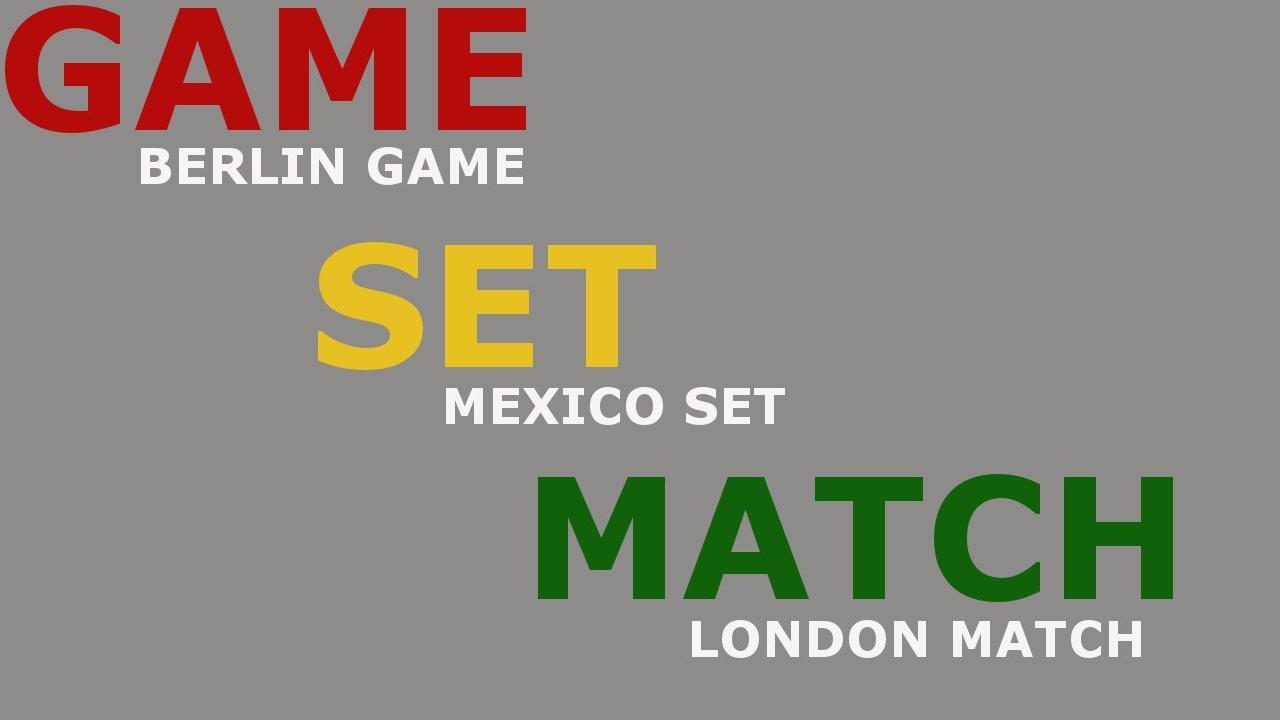 Game, Set, and Match