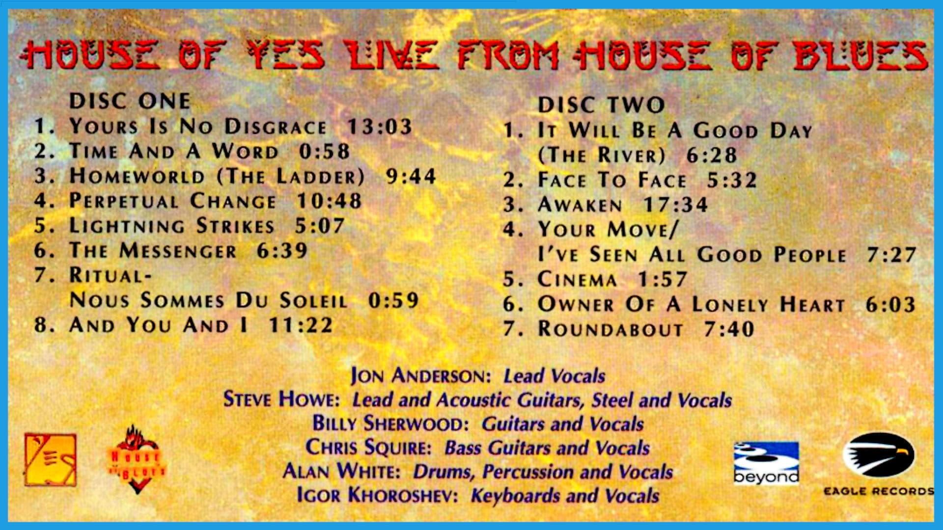 Yes - House Of Yes - Live At The House Of Blues