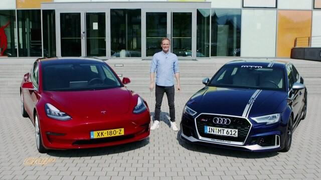 Elektro gegen Benziner - Model 3 vs. RS 3 | GRIP checkt coole E-Flitzer | Elektro-Oldtimer: Außen Oldie, innen Zukunft | Elektro-Roller im Check | E-Autos im Wettkampf-Modus