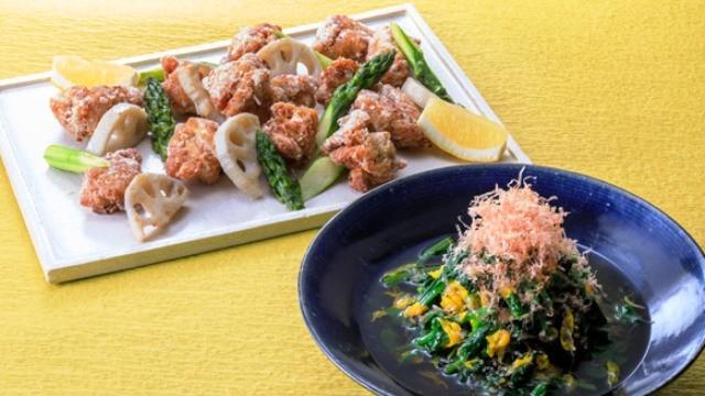 Authentic Japanese Cooking  Spinach Ohitashi with Chrysanthemums