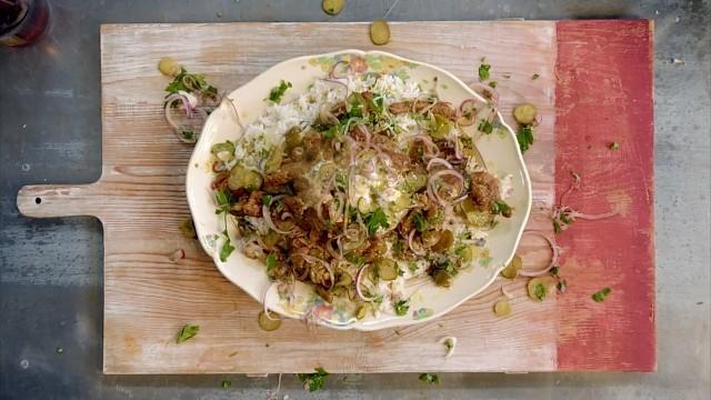 Manzo alla stroganoff, cozze alla marocchina