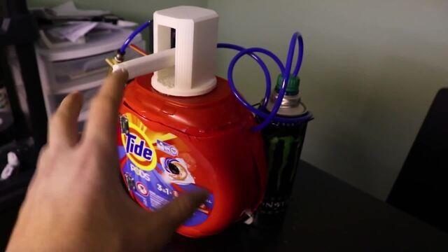 A Robot That Shoots Energy Drink at You When You Get Tired