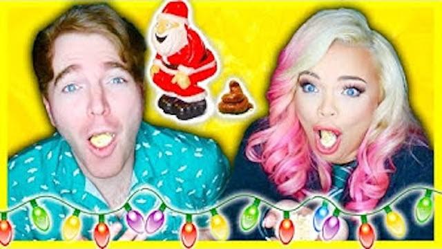 TASTING WEIRD CHRISTMAS CANDY (with Trisha Paytas)
