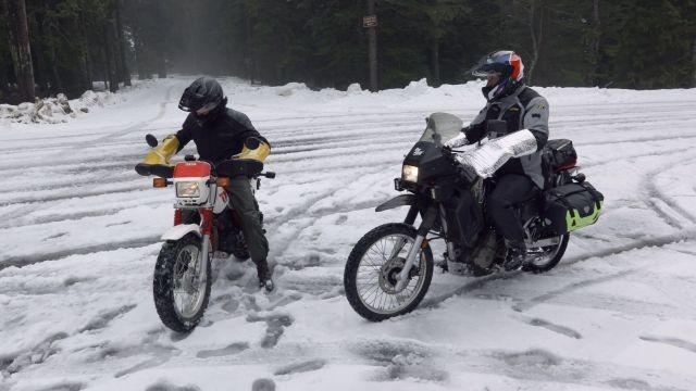 Conquering Winter With A Kawasaki KLR650 And Yamaha TW200